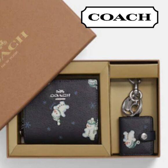Coach Snowman Wallet & Photo frame Charm/Keychain Boxed Gift Set